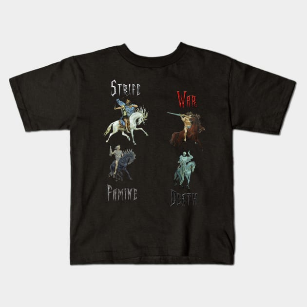 Four Horsemen of the Apocalypse Kids T-Shirt by MikeMyler